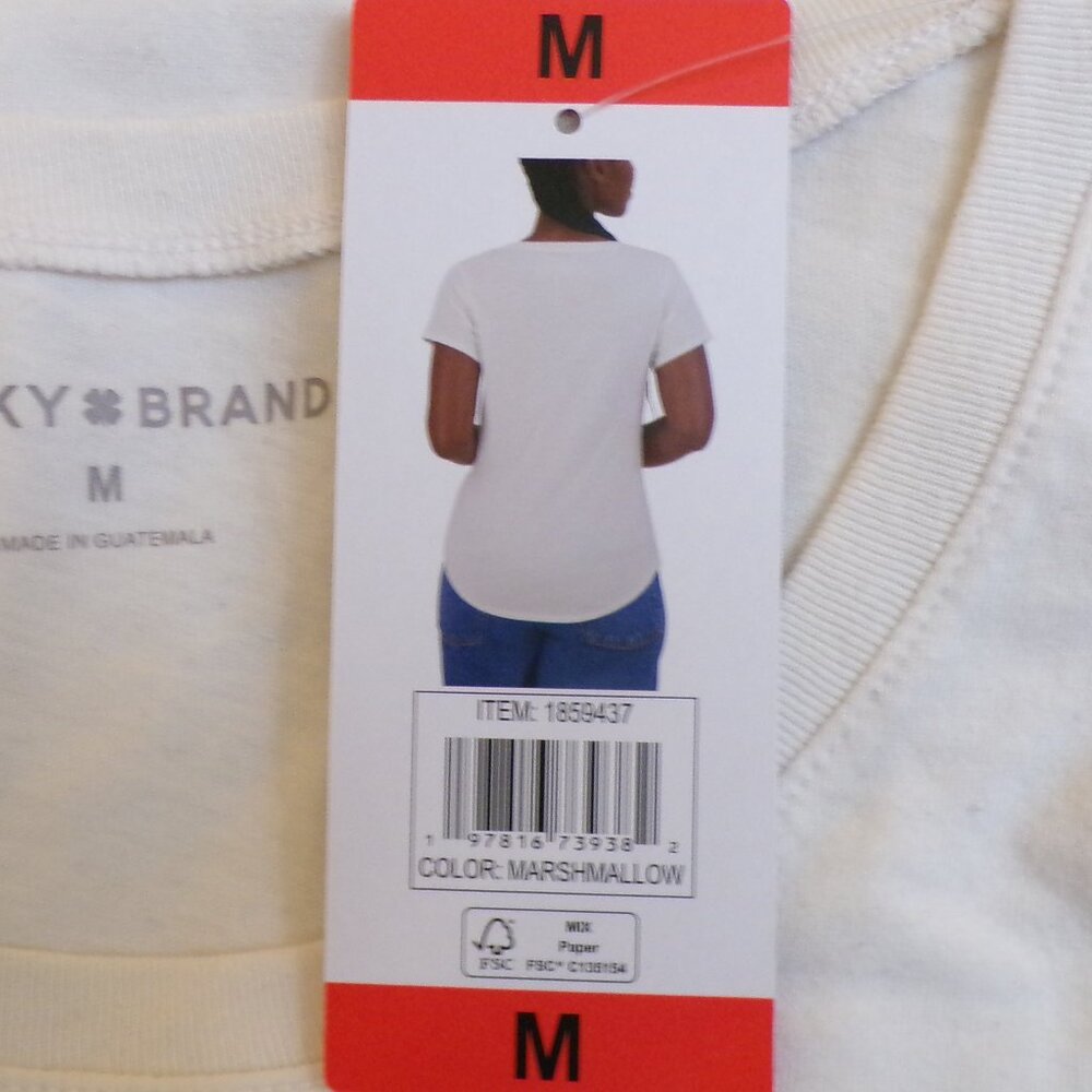 LUCKY BRAND NWT Women's Marshmallow Butterfly Graphic T-Shirt Size Medium - Picture 6 of 7